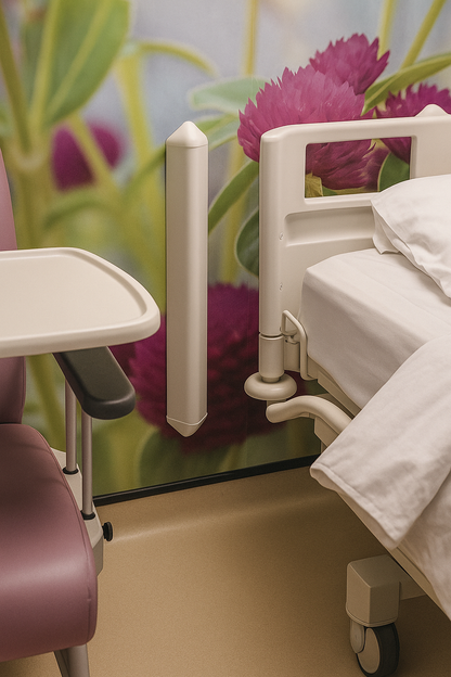 Angled Bed Head Protection Rail - Pair / Flat / 700 / Yellow
